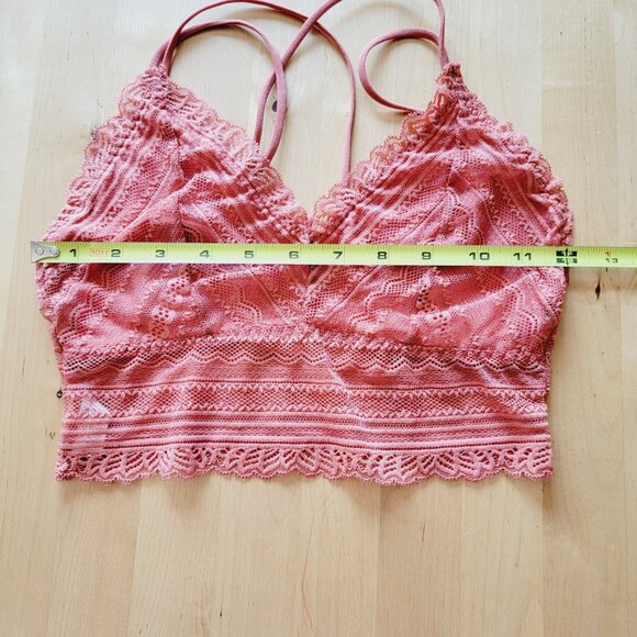 Coral Floral Lace Bralette Women's Size Large L SHEIN pullover - Picture 6 of 8